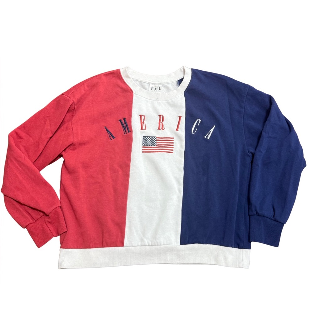 Patriotic Women's Sweater - Red, White, Blue